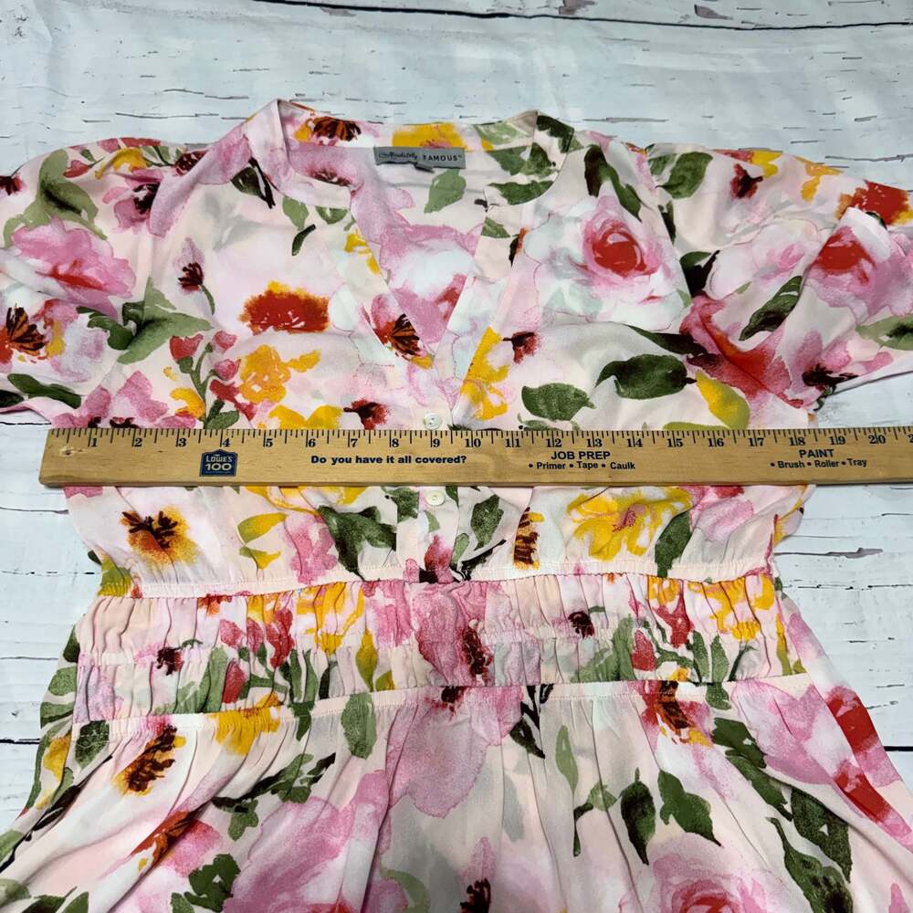 Absolutely Famous Pink and Green Floral Ruffled Midi Sundress - Picture 8 of 8